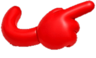 A red cartoon hand pointing - Dice and Lies Board Game